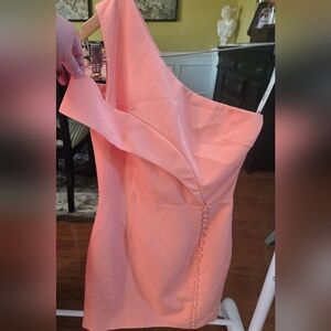 Lavish Alice Peach One-Shoulder Dress, Size 2